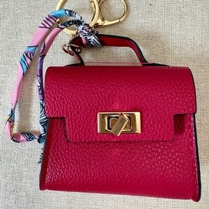 Raspberry Wristlet Key Chain Purse